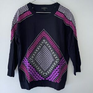 JCrew Embroidered Merino Wool Tippi Sweater Size XL